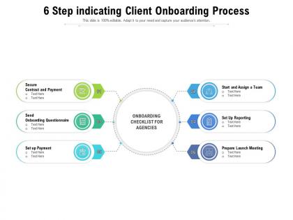 6 step indicating client onboarding process