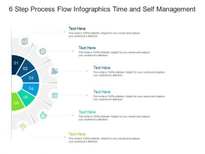 6 step process flow time and self management infographic template