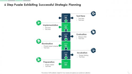 6 Step Puzzle Exhibiting Successful Strategic Planning