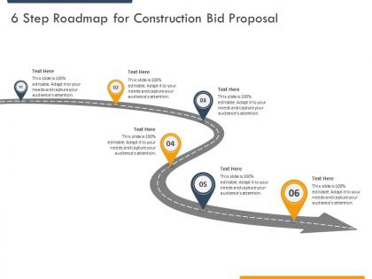 6 step roadmap for construction bid proposal ppt powerpoint presentation outline skills