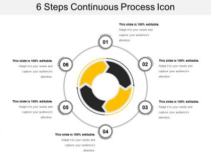 6 steps continuous process icon