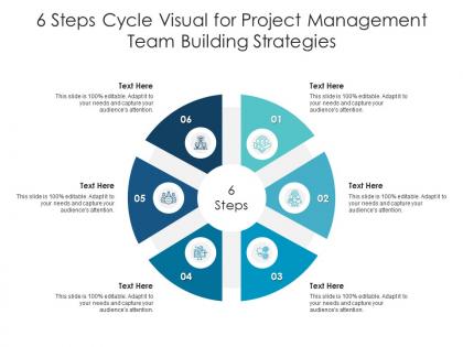 6 steps cycle visual for project management team building strategies infographic template