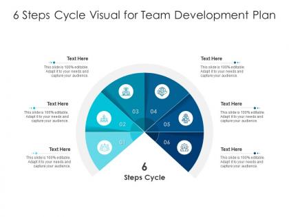 6 steps cycle visual for team development plan infographic template