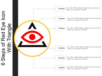 6 steps of red eye icon with triangle
