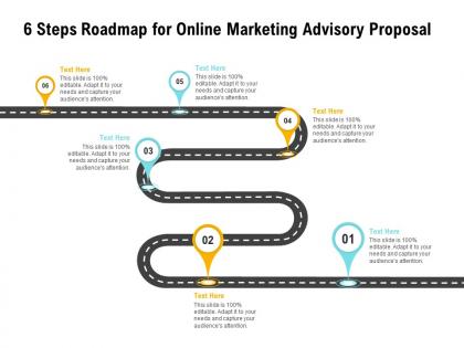 6 steps roadmap for online marketing advisory proposal ppt powerpoint gridline