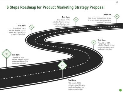 6 steps roadmap for product marketing strategy proposal ppt presentation slides clipart
