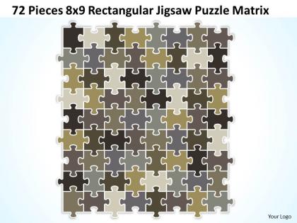 72 pieces 8x9 rectangular jigsaw puzzle matrix powerpoint templates 0812