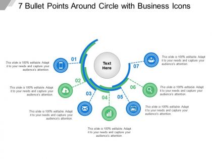 7 bullet points around circle with business icons
