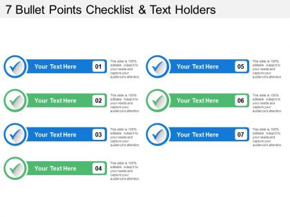 7 bullet points checklist and text holders
