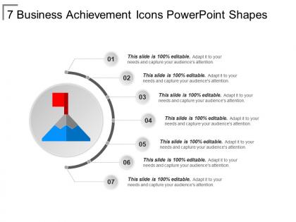 7 business achievement icons powerpoint shapes