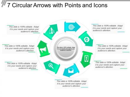 7 circular arrows with points and icons