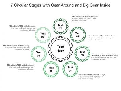 7 circular stages with gear around and big gear inside
