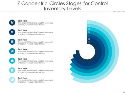 7 concentric circles stages for control inventory levels infographic template