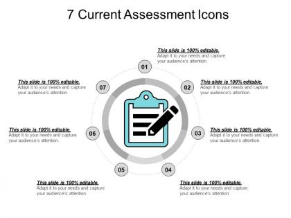 7 current assessment icons ppt infographic template