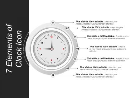 7 elements of clock icon presentation deck