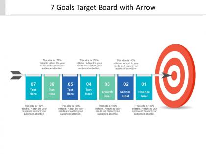 7 goals target board with arrow