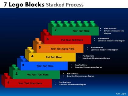 7 lego blocks stacked proces