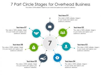 7 part circle stages for overhead business infographic template