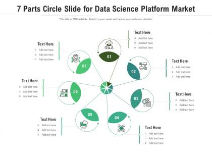 7 parts circle slide for data science platform market infographic template