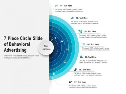 7 piece circle slide of behavioral advertising infographic template