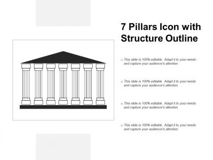 7 pillars icon with structure outline