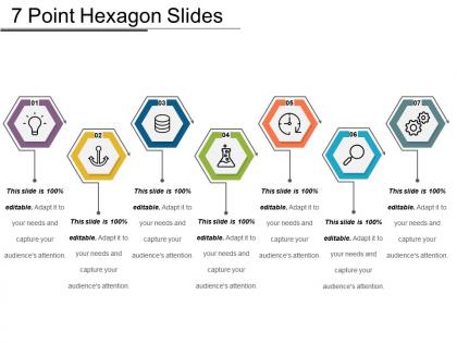 7 point hexagon slides good ppt example