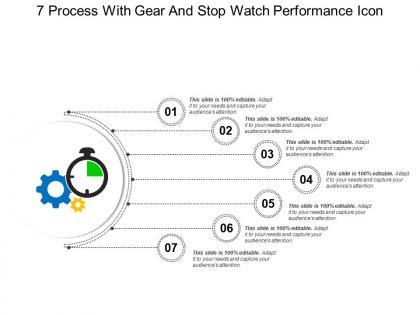 7 process with gear and stop watch performance icon