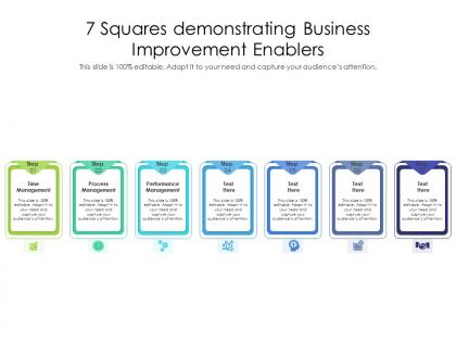 7 squares demonstrating business improvement enablers