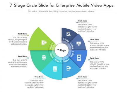 7 stage circle slide for enterprise mobile video apps infographic template