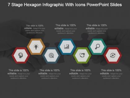 7 stage hexagon infographic with icons powerpoint slides