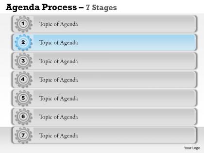 7 staged business agenda process diagram 0214