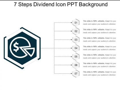 7 steps dividend icon ppt background