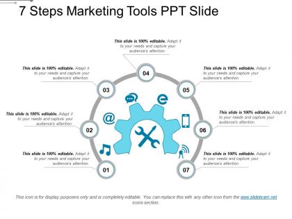 7 steps marketing tools ppt slide