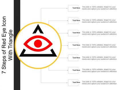 7 steps of red eye icon with triangle