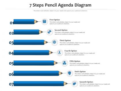7 steps pencil agenda diagram