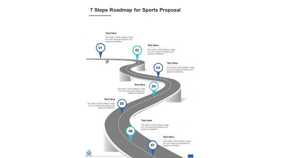 7 Steps Roadmap For Sports Proposal One Pager Sample Example Document