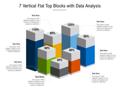 7 vertical flat top blocks with data analysis