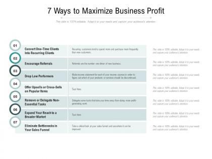 7 ways to maximize business profit