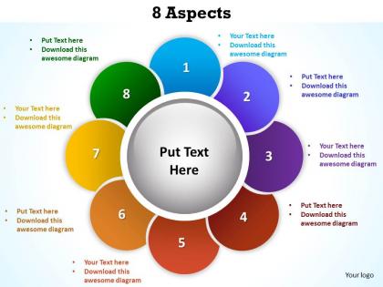 8 aspects shown by flower petals powerpoint diagram templates graphics 712