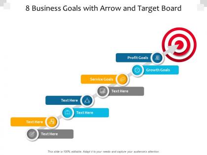 8 business goals with arrow and target board