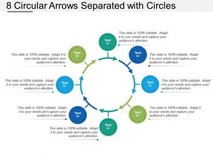 8 circular arrows separated with circles