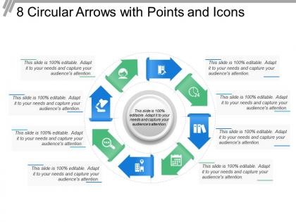 8 circular arrows with points and icons