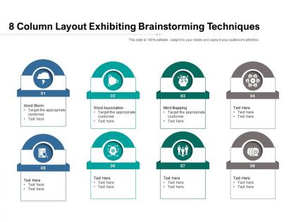 8 column layout exhibiting brainstorming techniques