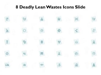 8 deadly lean wastes icons slide location ppt powerpoint presentation diagram graph