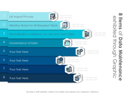 8 items of data maintenance exhibited through graphic