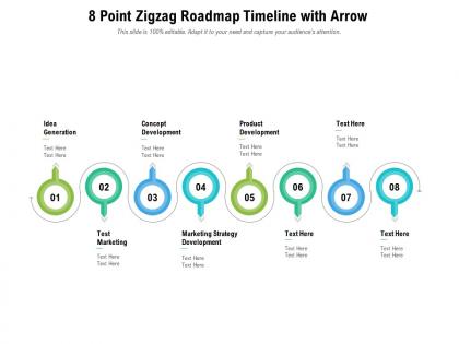 8 point zigzag roadmap timeline with arrow
