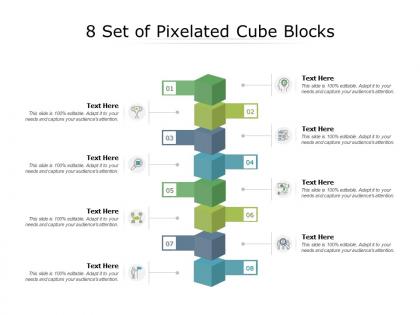 8 set of pixelated cube blocks