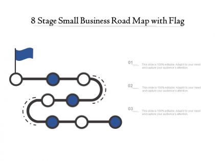 8 stage small business road map with flag