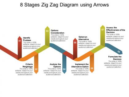 8 stages zig zag diagram using arrows