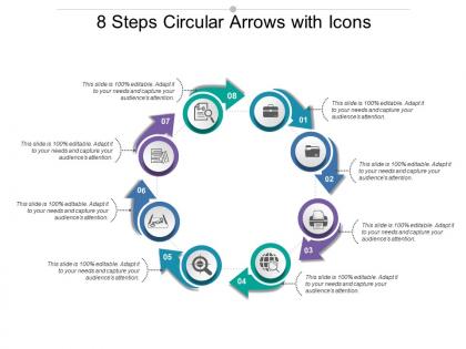 8 steps circular arrows with icons